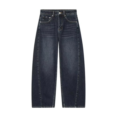 Damen Balloon Jeans im Mid Waist Barrel Fit mit weitem Bein