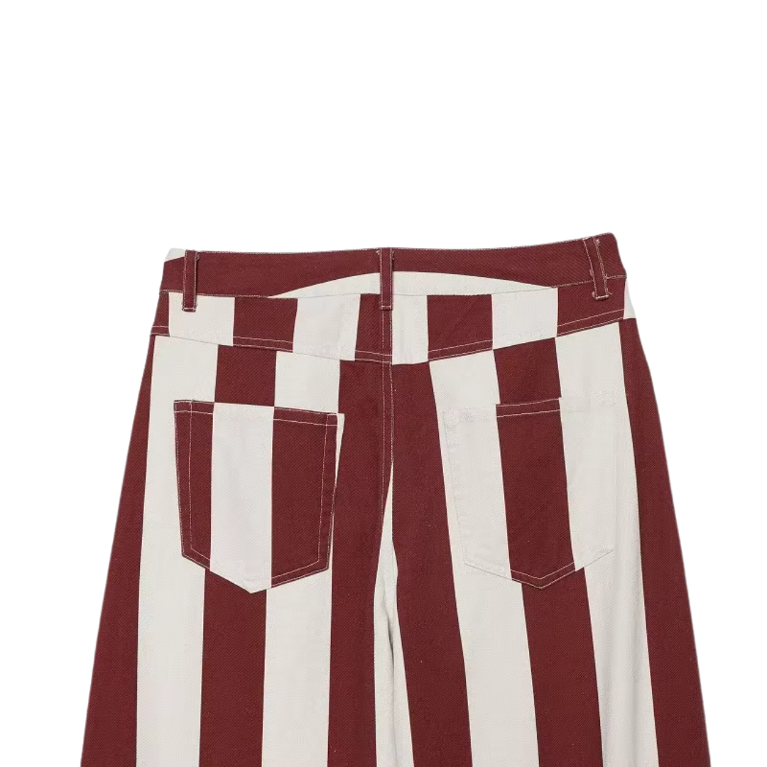 Gestreifte Wide Leg Hose