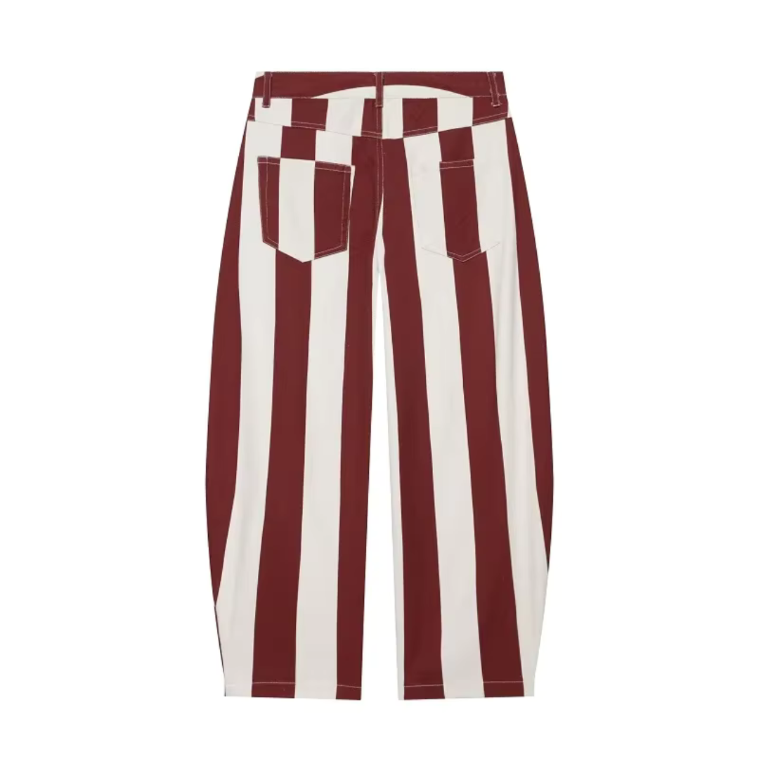 Gestreifte Wide Leg Hose