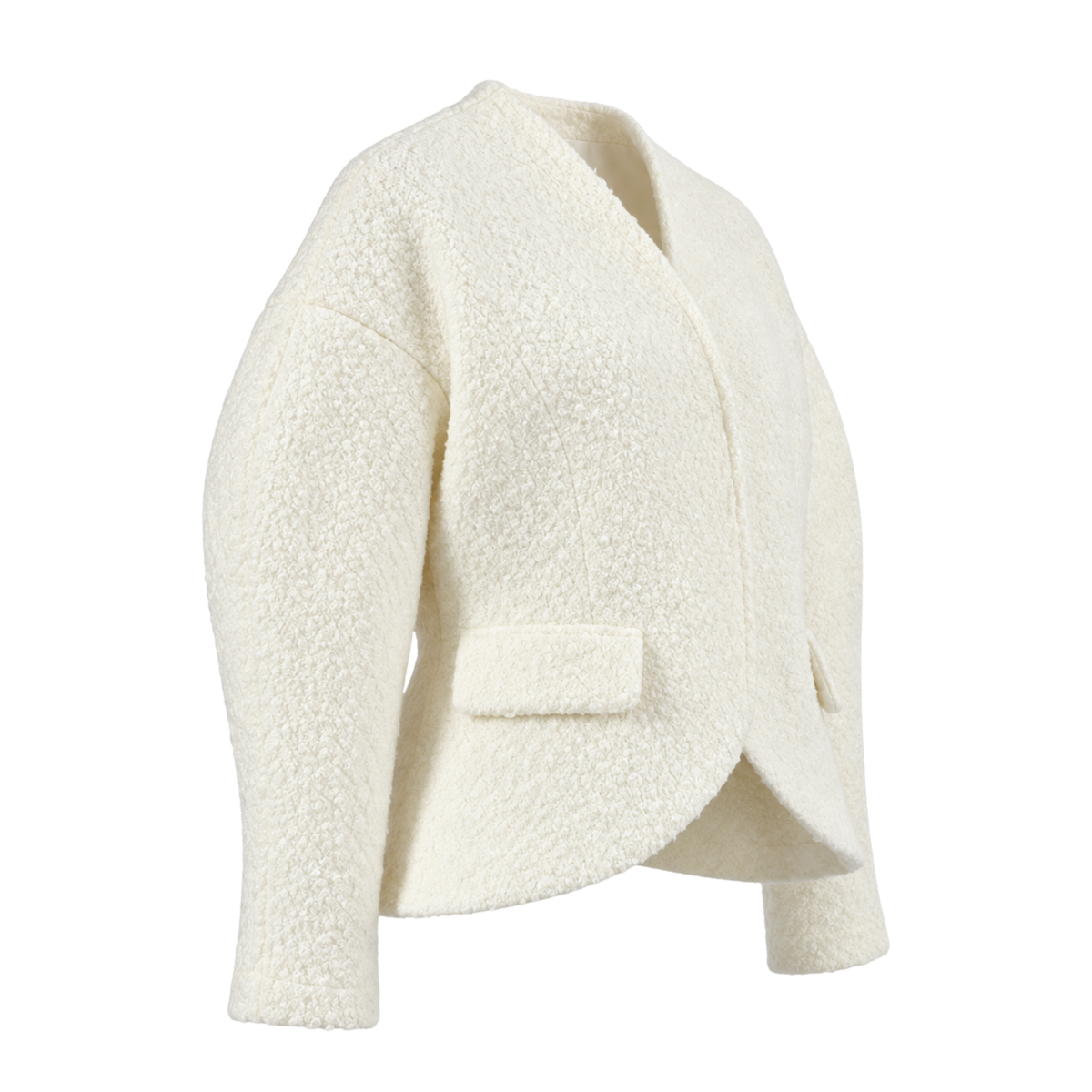 Bouclé Jacke – Taillierte Kurzjacke