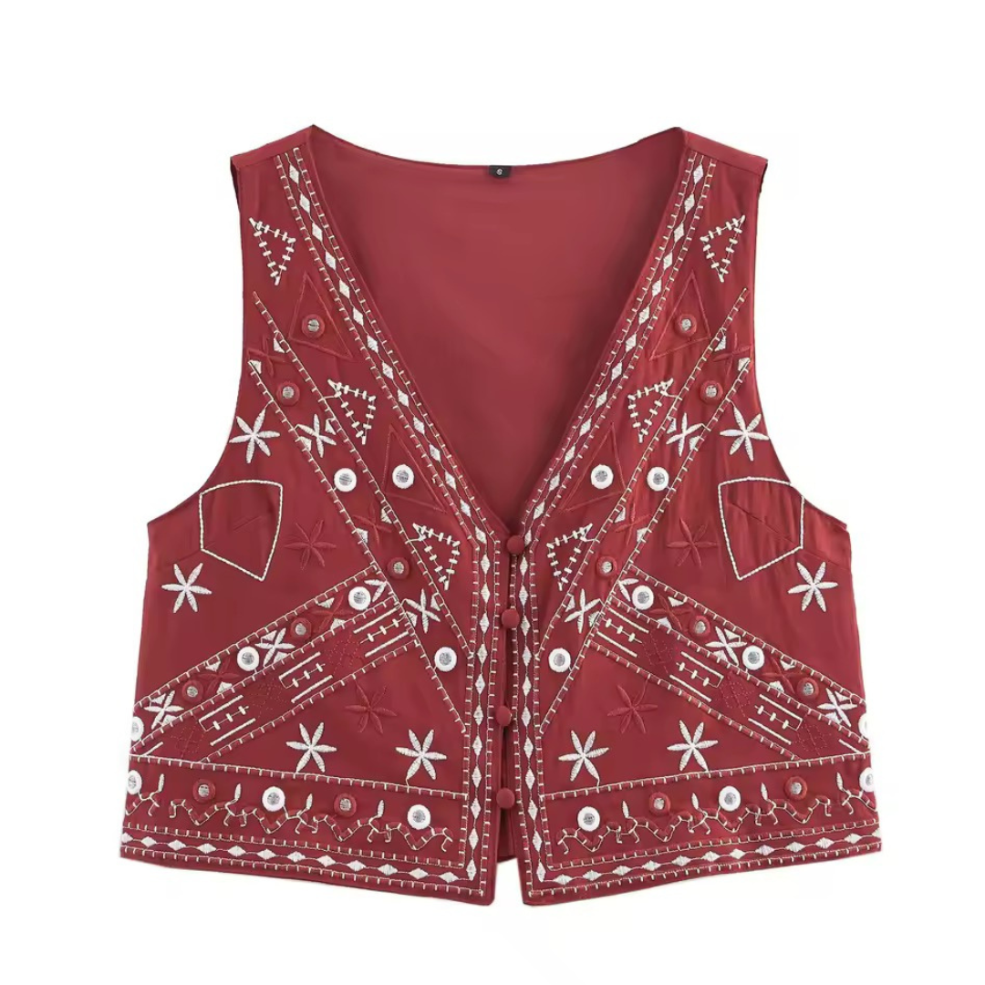 Bestickte Boho Weste