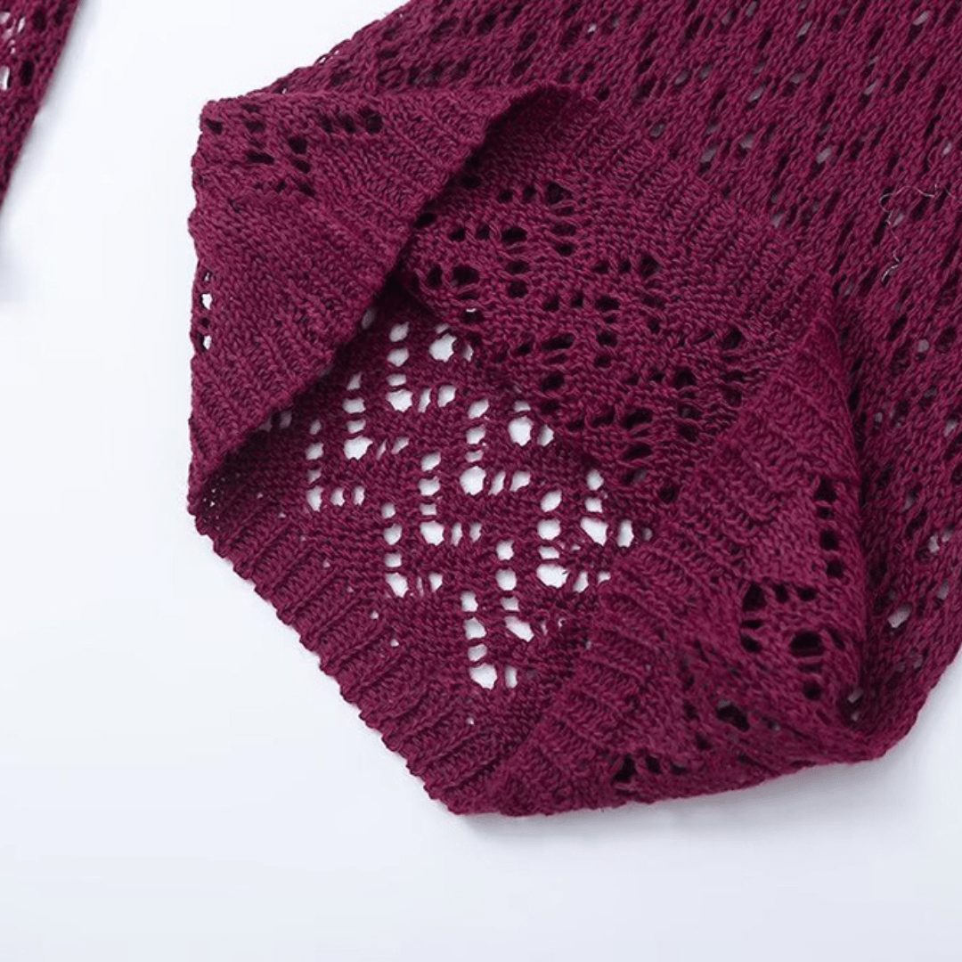 Amira– Eleganz in Violett mit sinnlichem Strickdesign - Fav Avenue