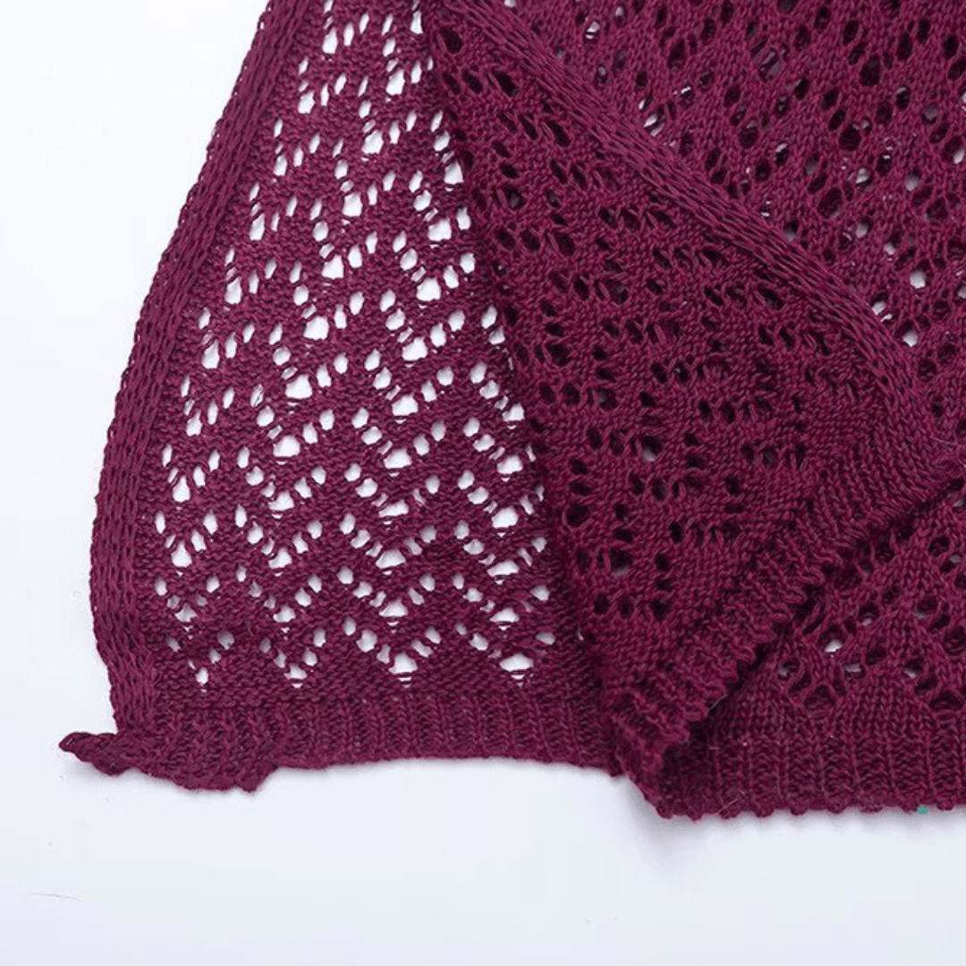 Amira– Eleganz in Violett mit sinnlichem Strickdesign - Fav Avenue