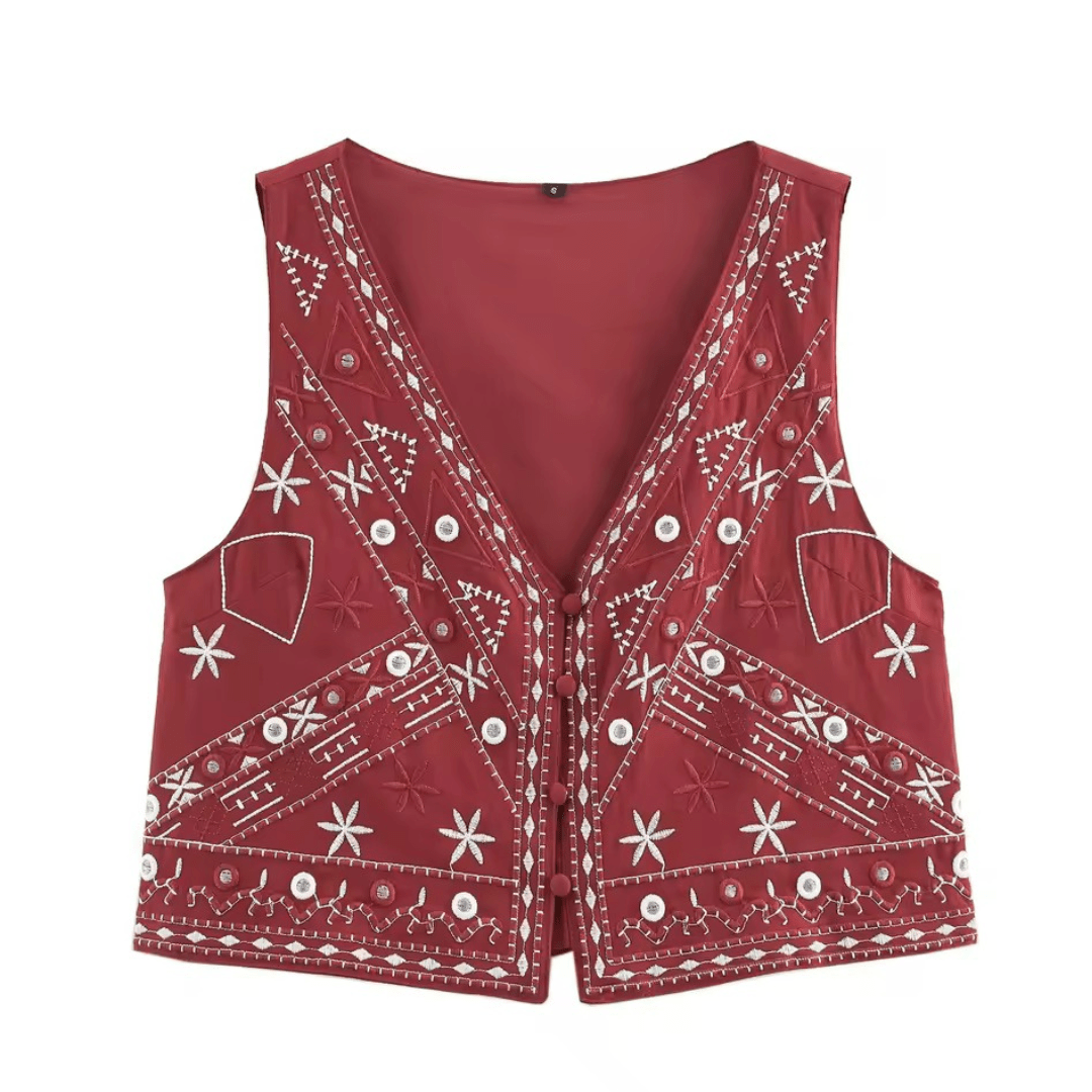 Bestickte Boho Weste - Fav Avenue