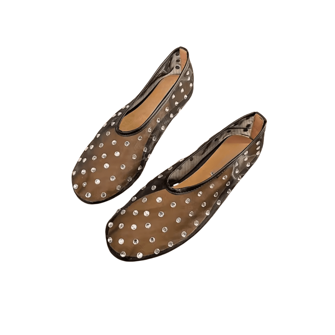 Crystal Mesh Ballerinas - Fav Avenue
