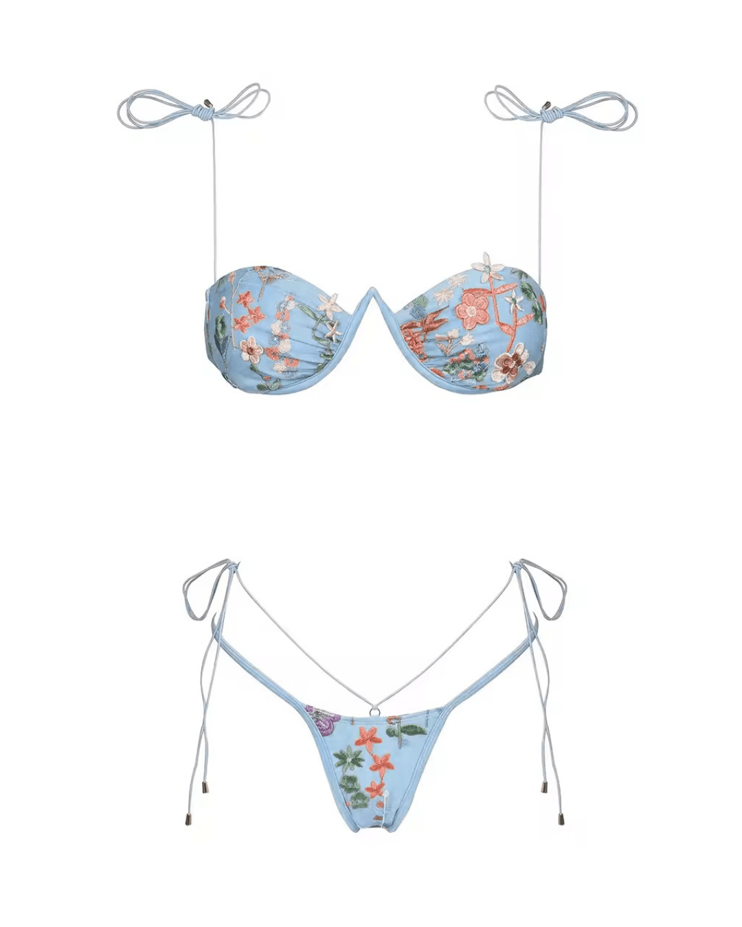 Flower Glow Bikini mit Stickerei - Fav Avenue