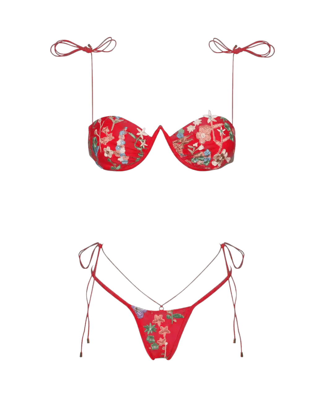 Flower Glow Bikini mit Stickerei - Fav Avenue