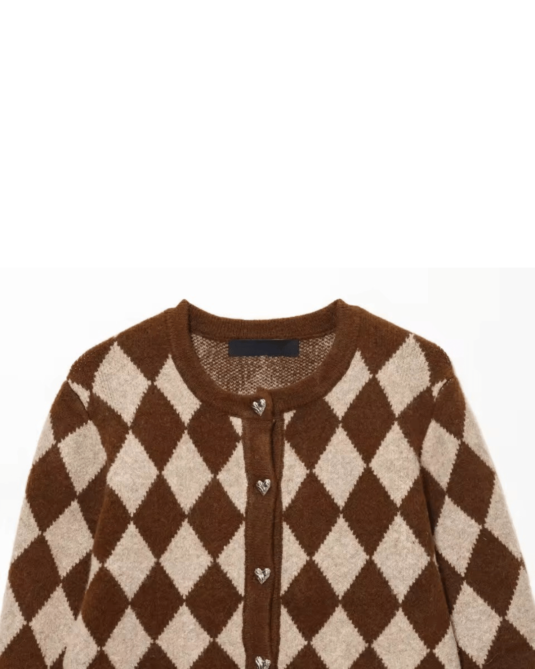 Karocardigan mit Herzknöpfe - Fav Avenue