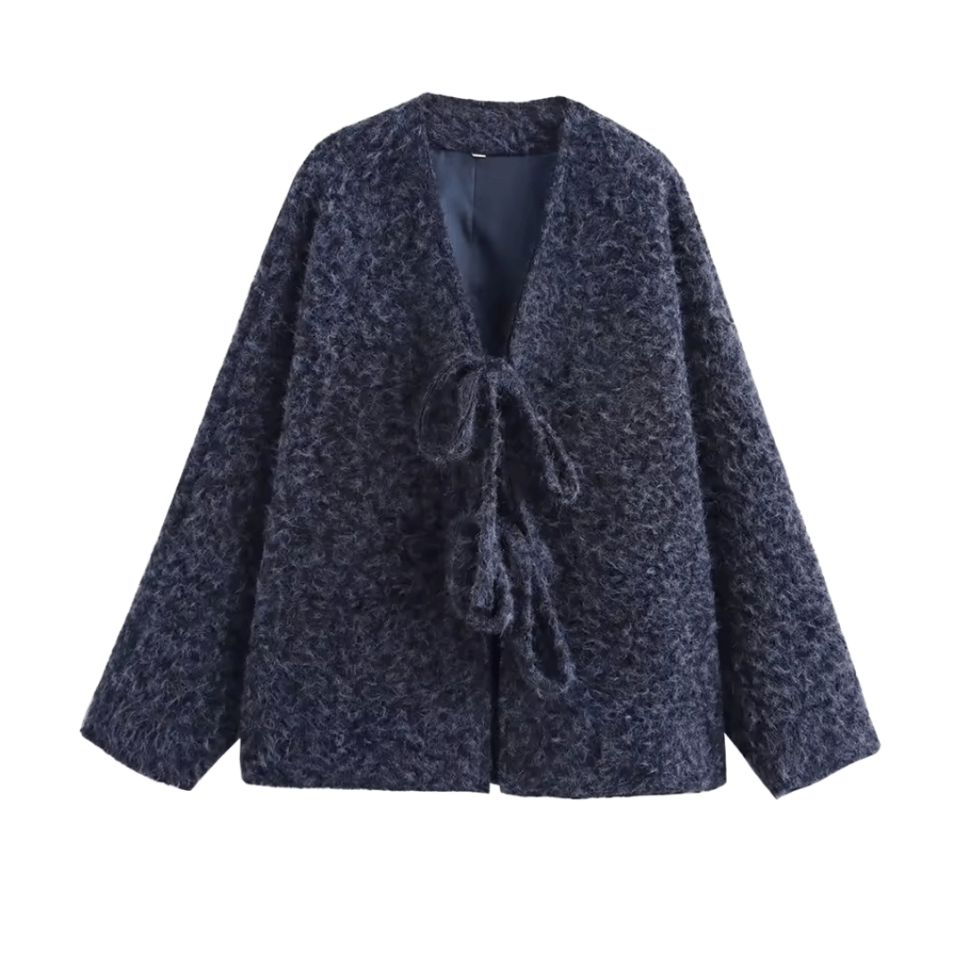 Lace - Up Cardigan mit Schleifendeteil - Fav Avenue