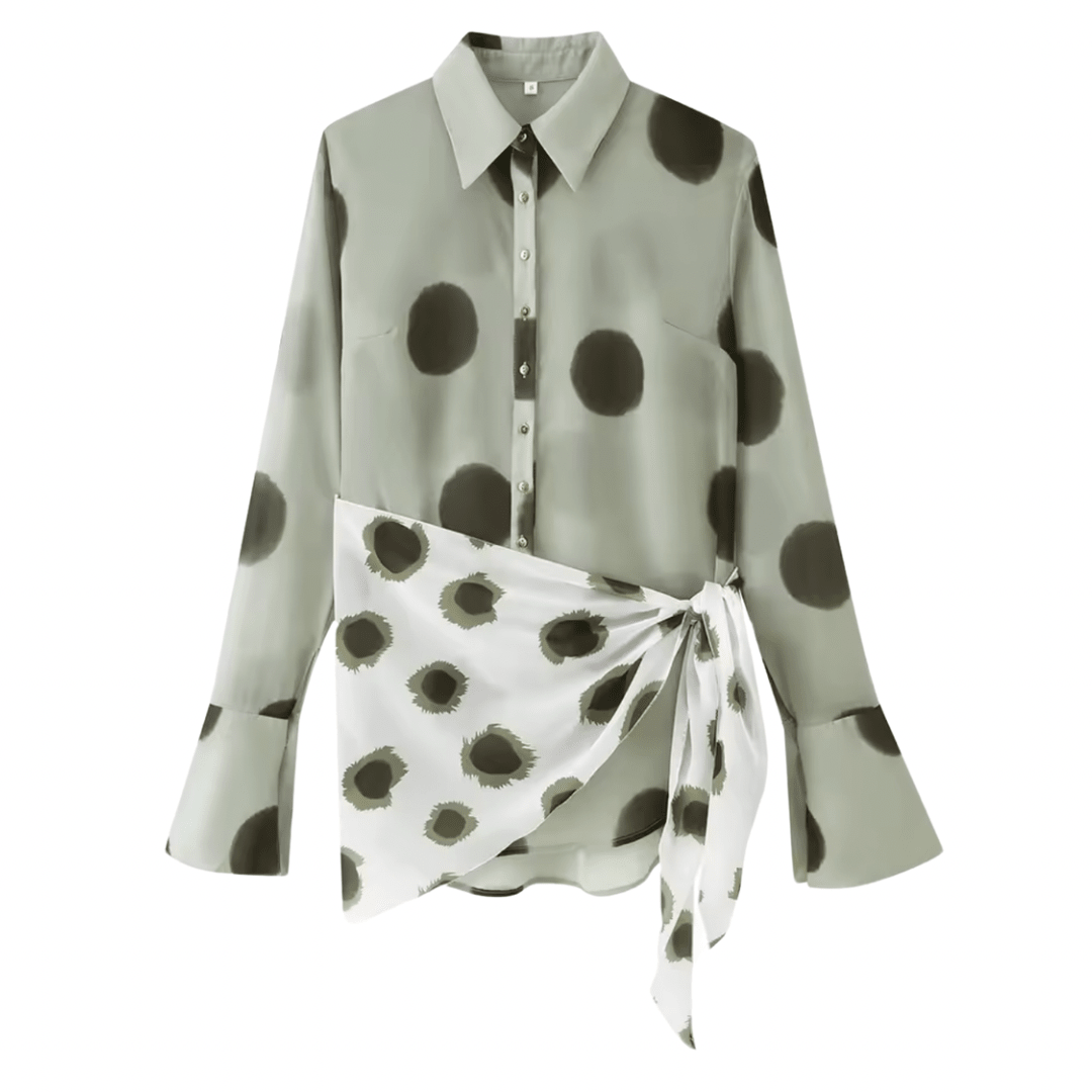 Langarm Bluse mit Taillenband - Fav Avenue