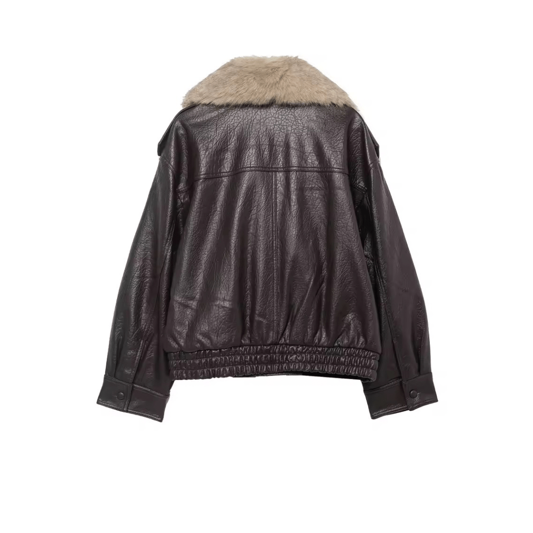 Lederjacke mit Pelzkragen - Fav Avenue
