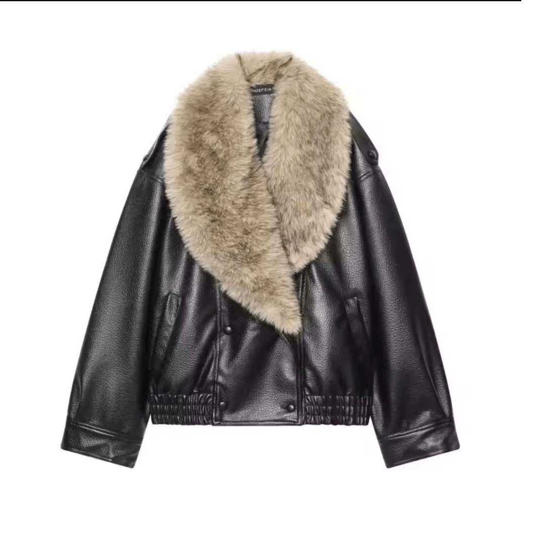 Lederjacke mit Pelzkragen - Fav Avenue