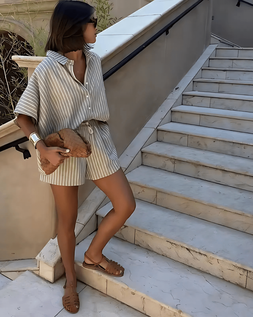 Lisa - Streifen Hemd und Shorts - Fav Avenue