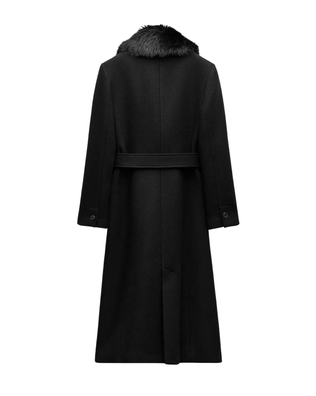 Mantel mit Schnürdetail und Kunstfellkragen - Fav Avenue