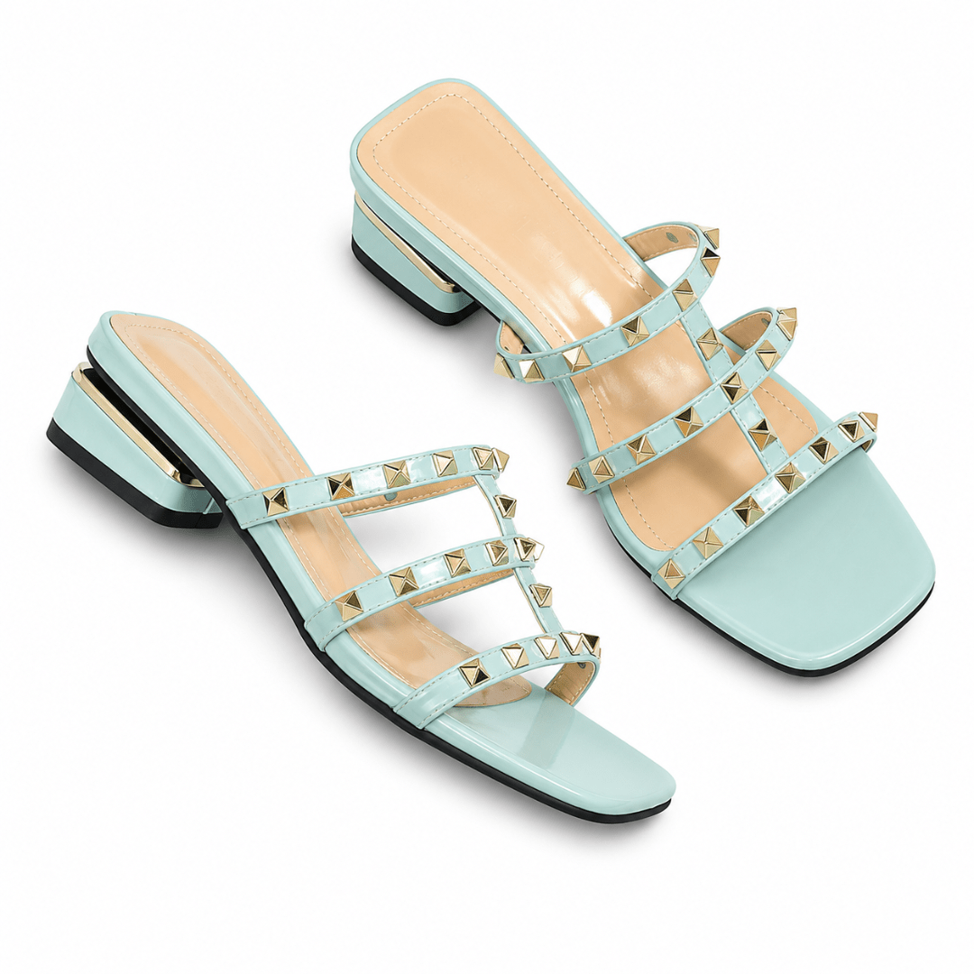 Nieten Sandalen mit Blockabsatz - Fav Avenue