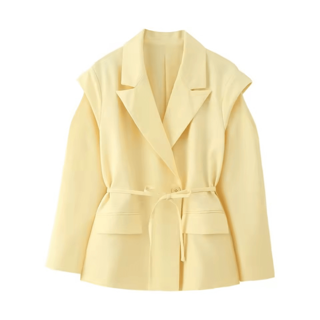 Oversize Blazer Jacke mit Bindegürtel - Fav Avenue