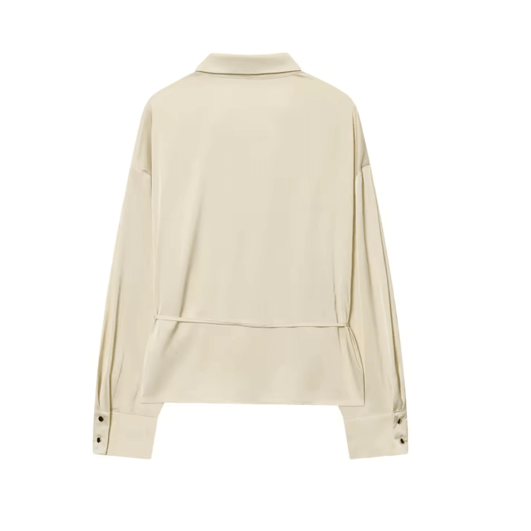 Satin Bluse mit Gürtel - Fav Avenue