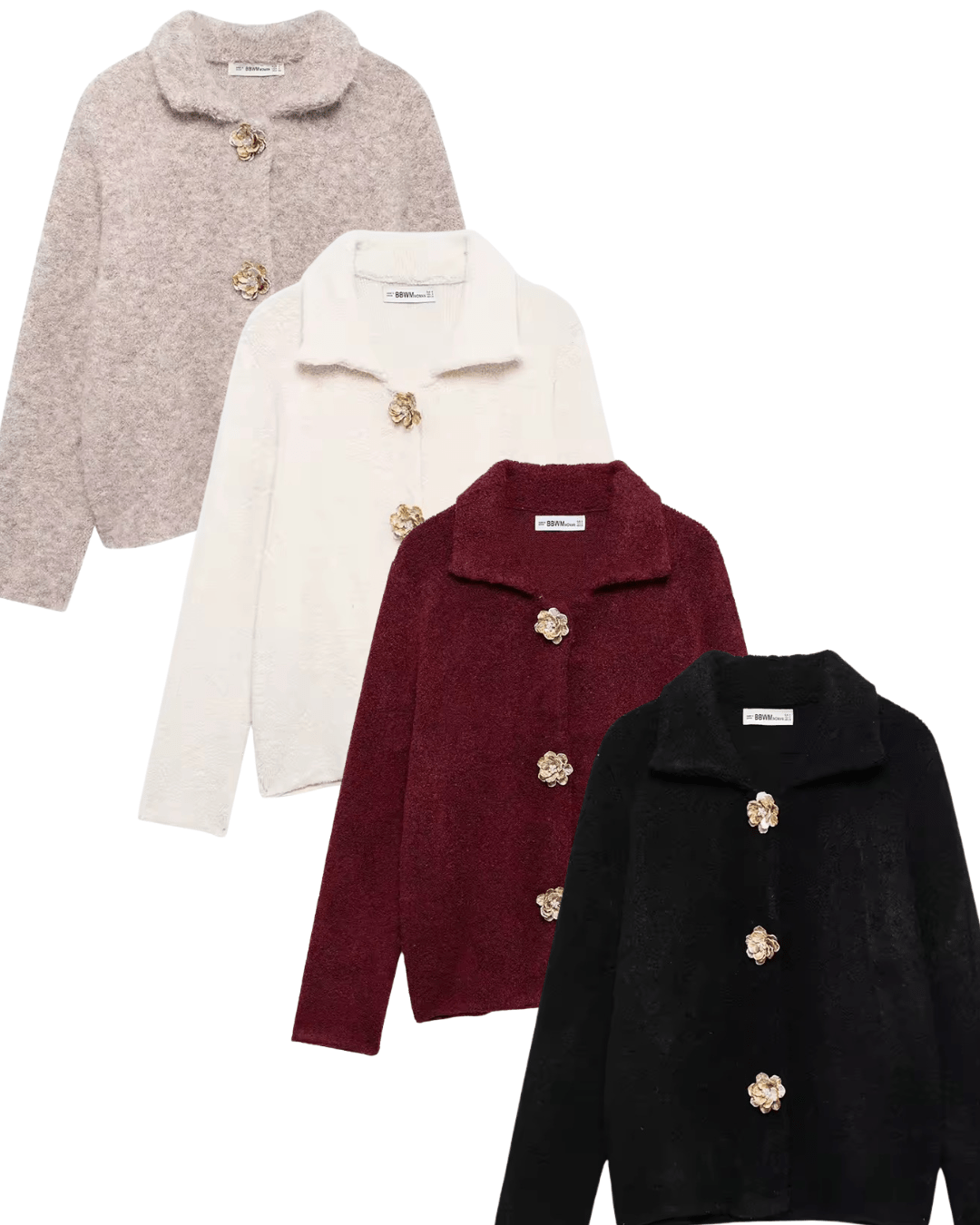 Strickjacke mit Blumenknöpfen - Fav Avenue