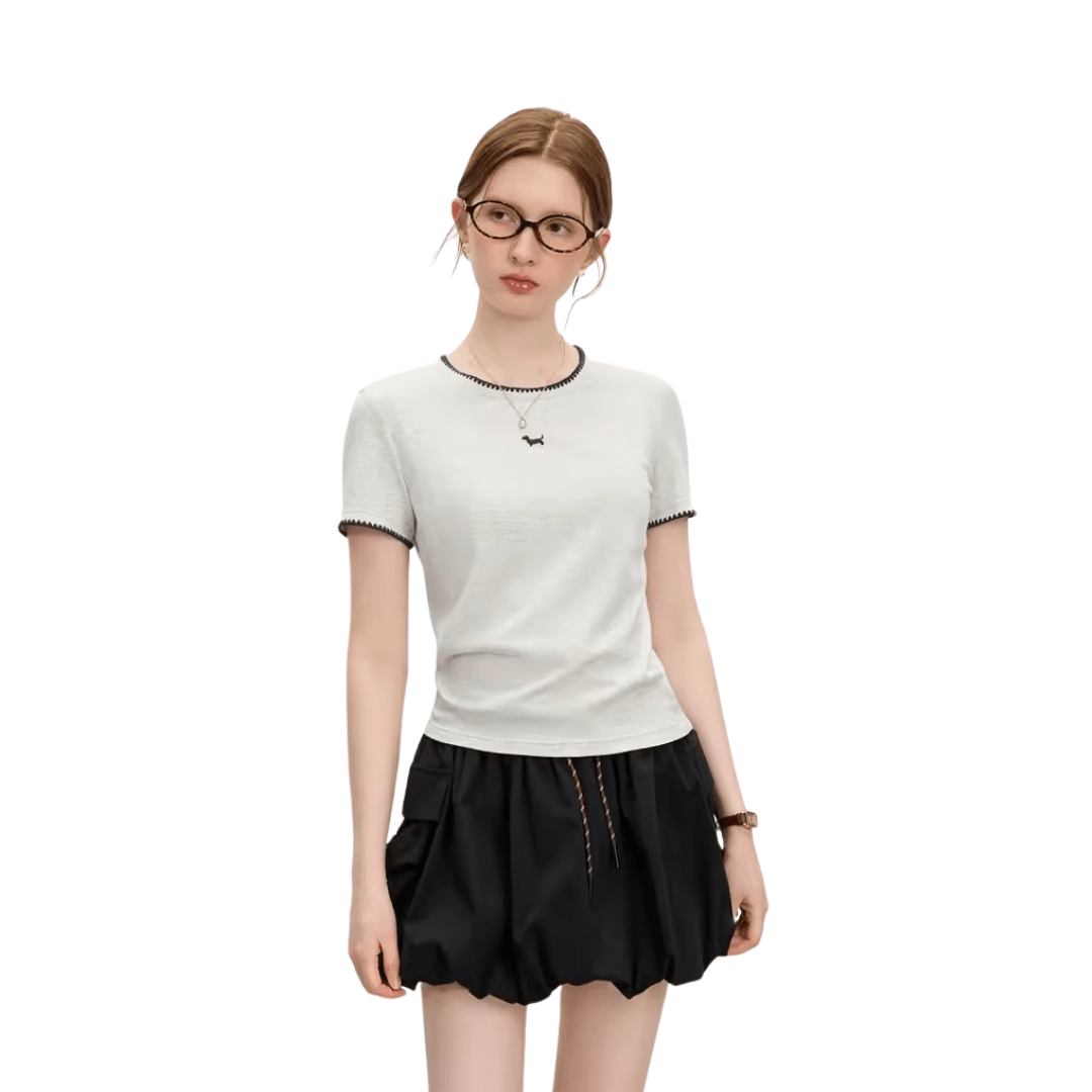 T-Shirt mit Strickdetail - Fav Avenue