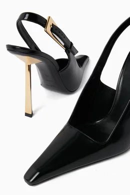 Vega Stiletto – Heels mit goldener Schnalle & Metallabsatz - Fav Avenue