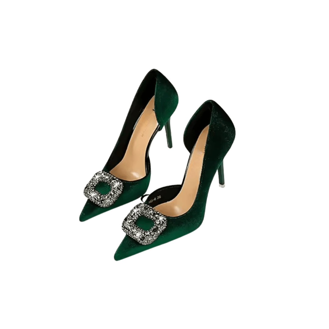 Velvet Pumps mit Schnalle - Fav Avenue