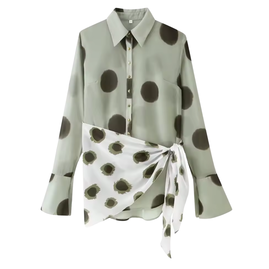 Langarm Bluse mit Taillenband