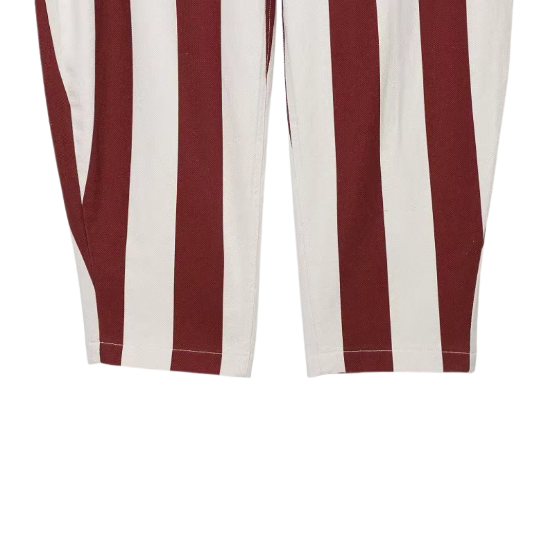 Gestreifte Wide Leg Hose