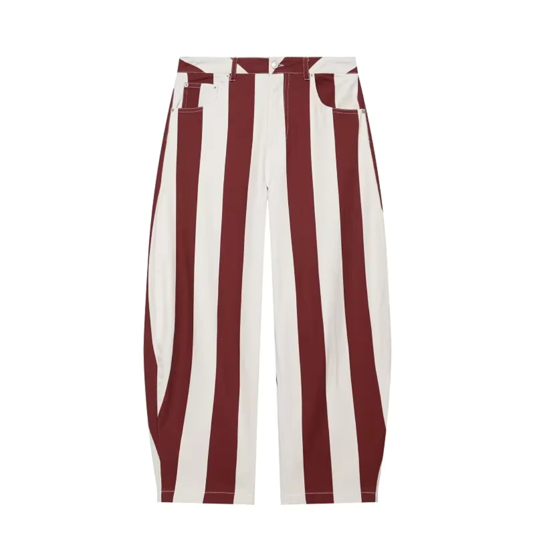 Gestreifte Wide Leg Hose