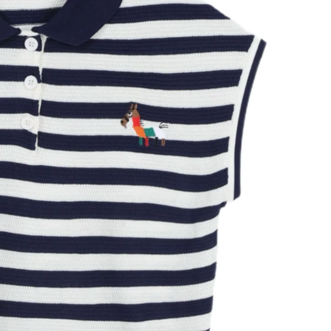 Strickshirt gestreift mit Polokragen