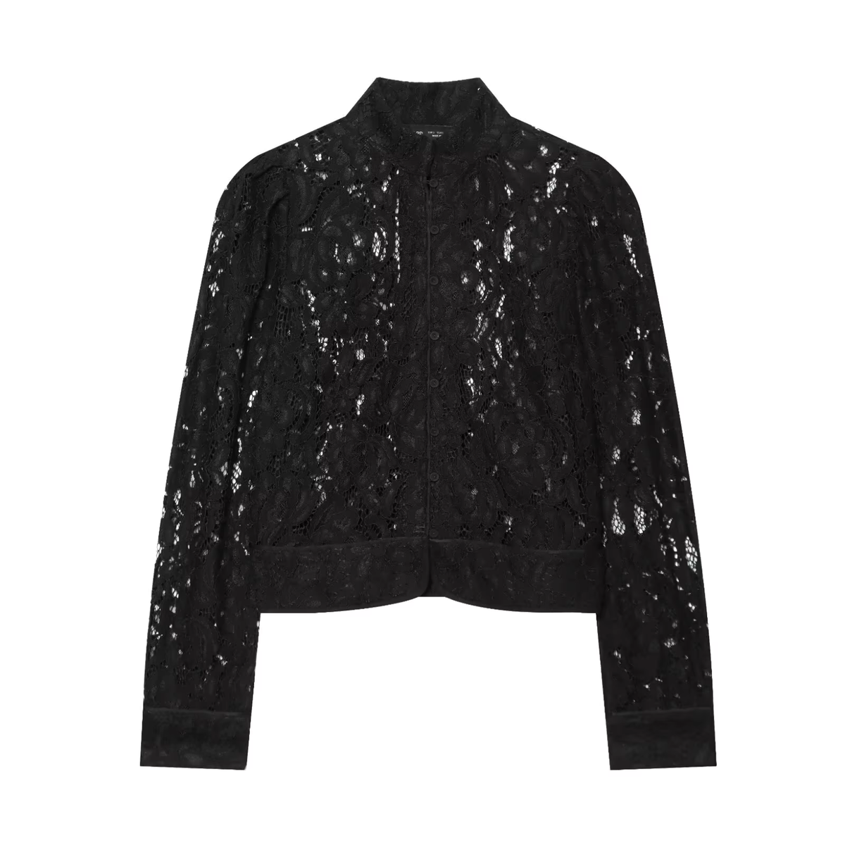 Schwarze Spitzenbluse - Elegante leichte Jacke