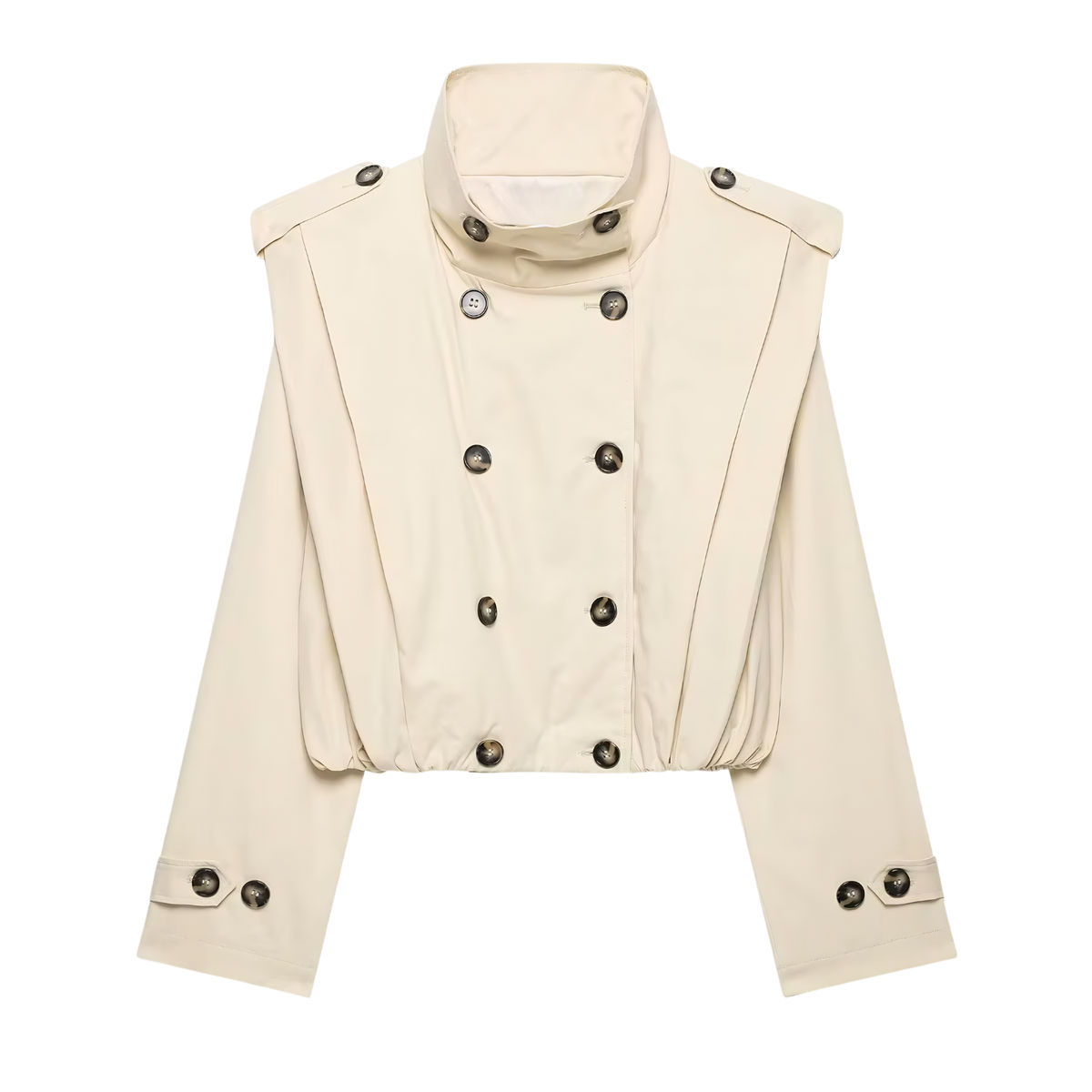 Cropped Trenchjacke Beige – Kurze Damen Übergangsjacke
