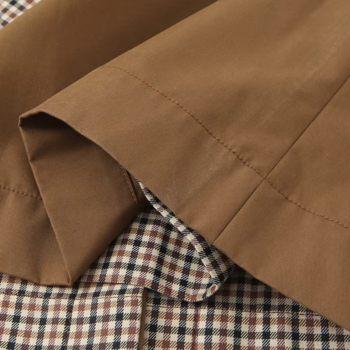Wendemantel Damen – Kariert & Braun