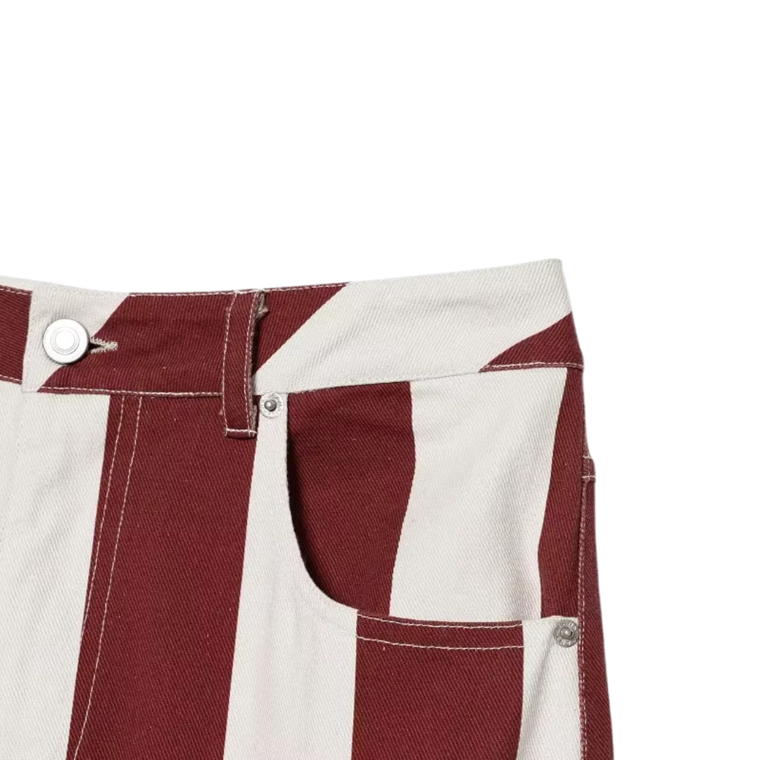 Gestreifte Wide Leg Hose