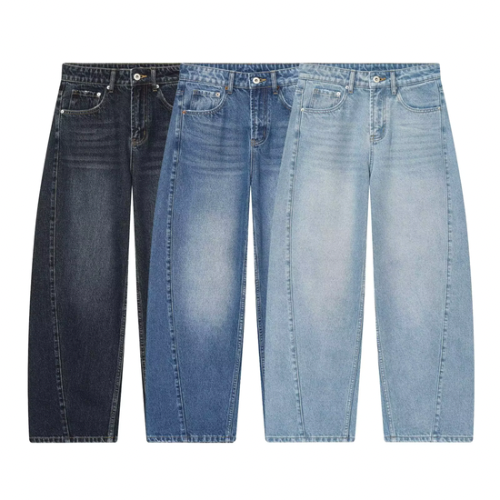 Damen Balloon Jeans im Mid Waist Barrel Fit mit weitem Bein