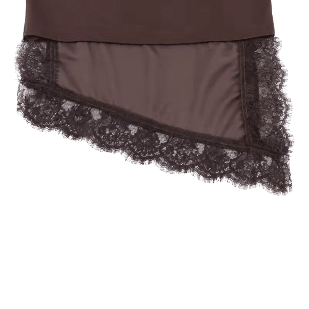 Asymmetrisches Oversize T-Shirt mit Spitzenbesatz - Fav Avenue