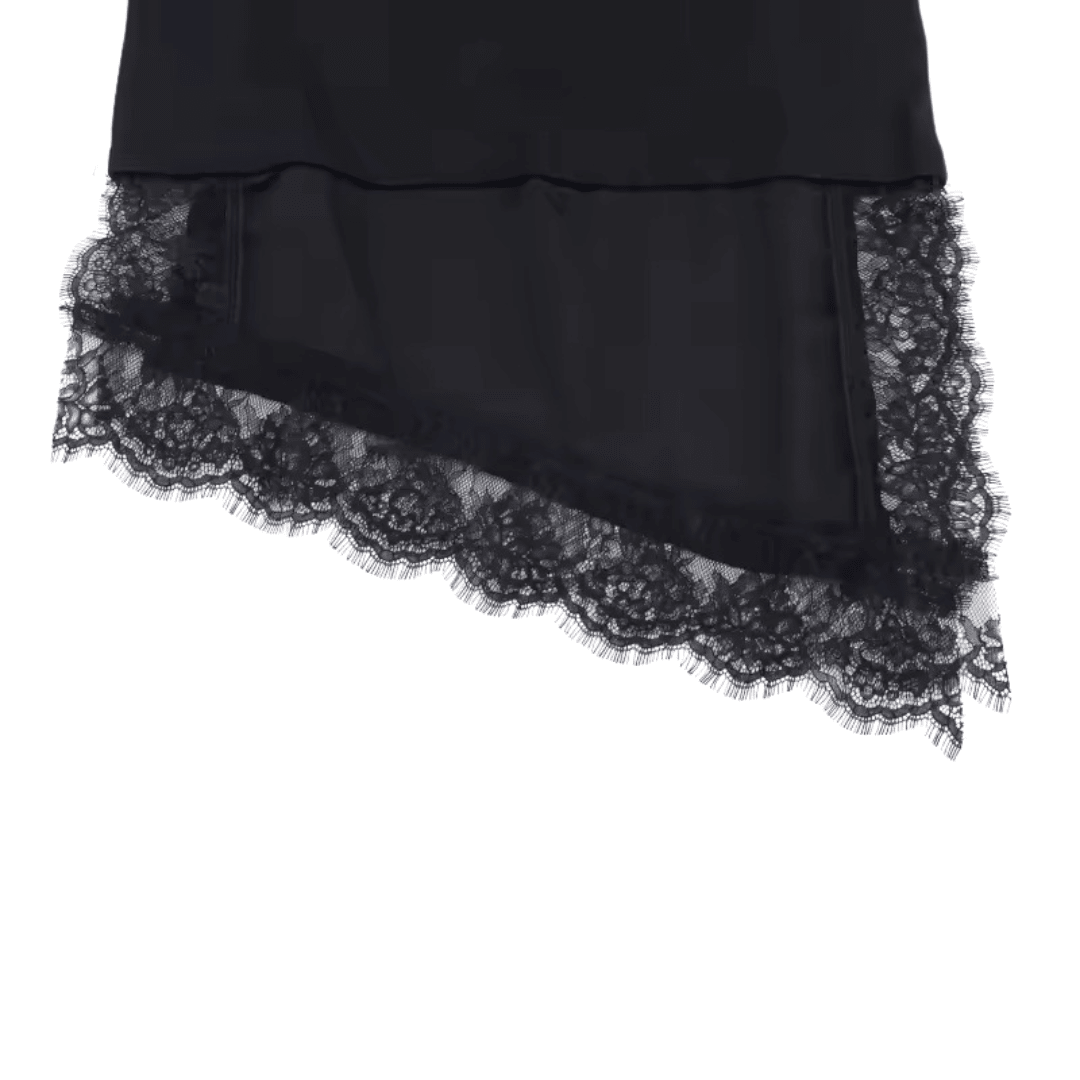 Asymmetrisches Oversize T-Shirt mit Spitzenbesatz - Fav Avenue