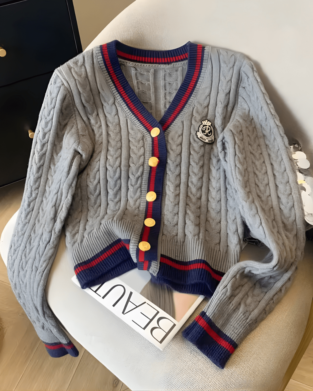 College Knit Cardigan - Fav Avenue