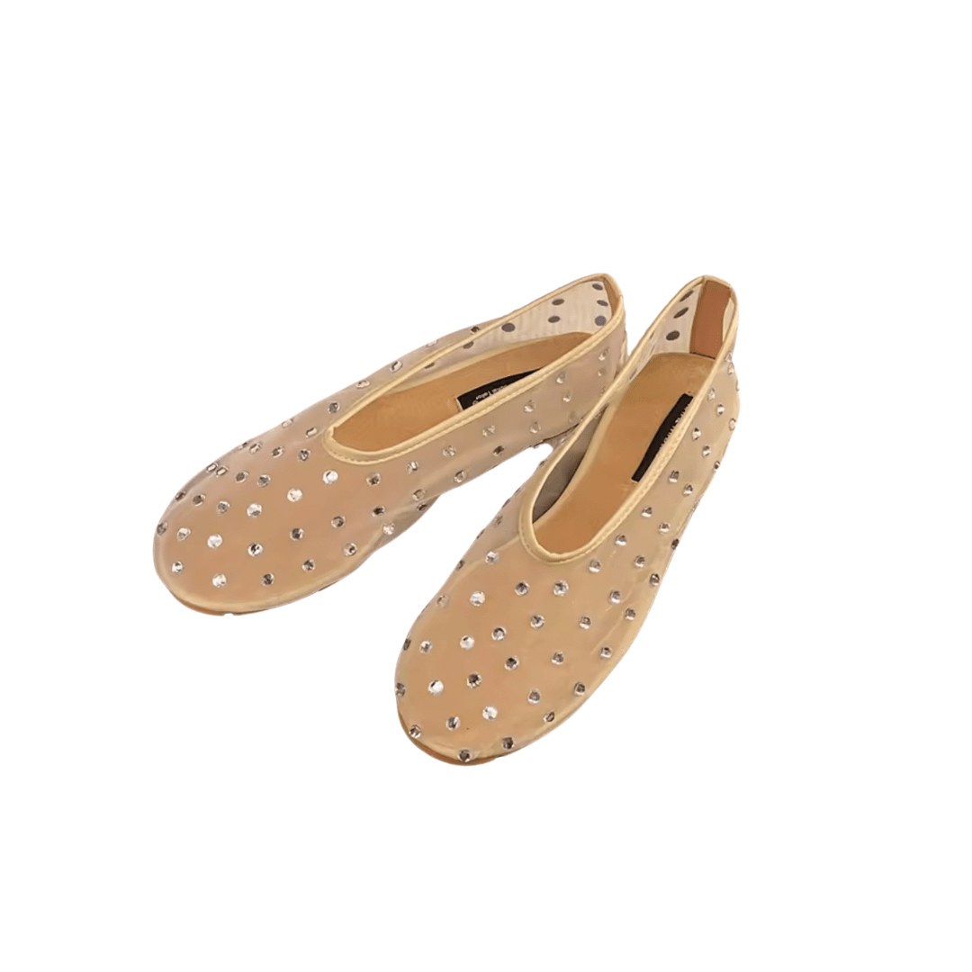 Crystal Mesh Ballerinas - Fav Avenue