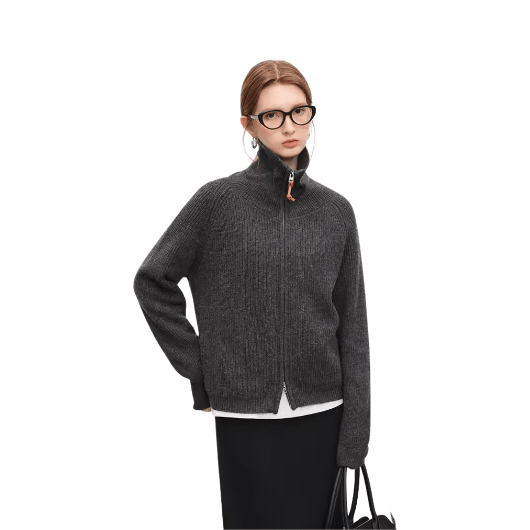 Damen Strickjacke mit Reißverschluss - Fav Avenue