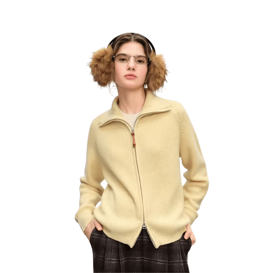 Damen Strickjacke mit Reißverschluss - Fav Avenue