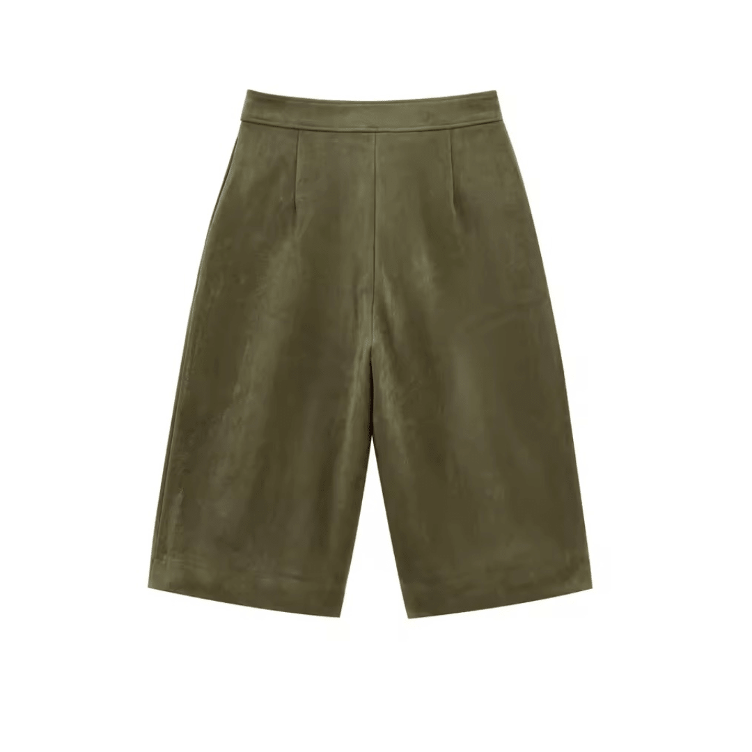 High Waist Wildleder - Shorts mit weitem Schnitt - Fav Avenue