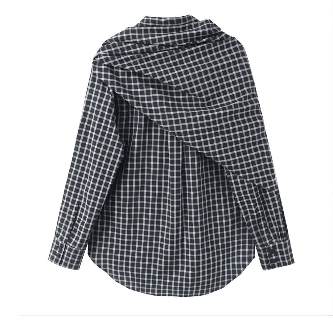 Kariertes Hemd mit Layer Schal - Fav Avenue