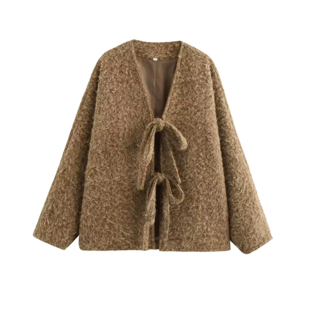 Lace - Up Cardigan mit Schleifendeteil - Fav Avenue