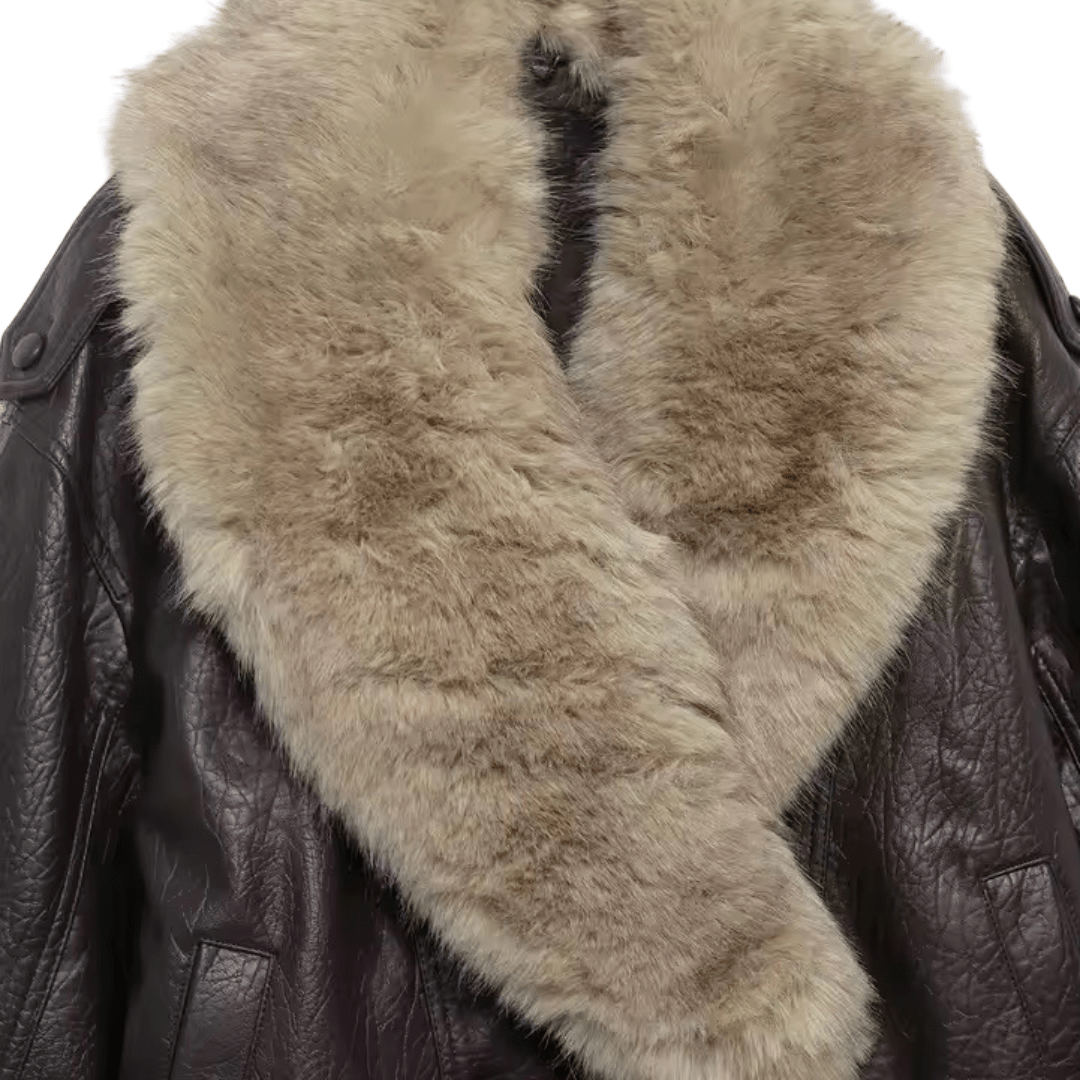 Lederjacke mit Pelzkragen - Fav Avenue