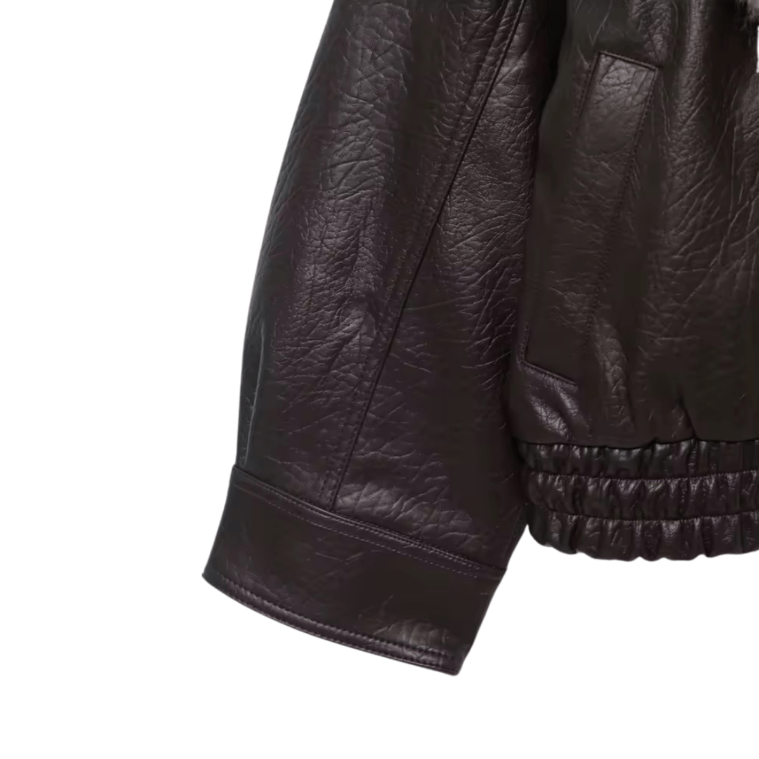 Lederjacke mit Pelzkragen - Fav Avenue