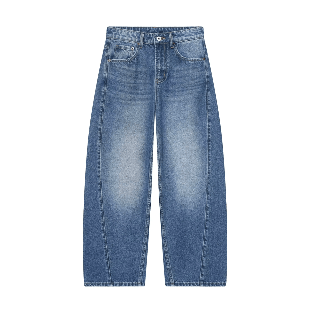 Mid Waist Barrel Jeans - Fav Avenue