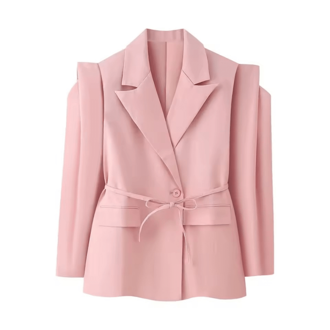 Oversize Blazer Jacke mit Bindegürtel - Fav Avenue