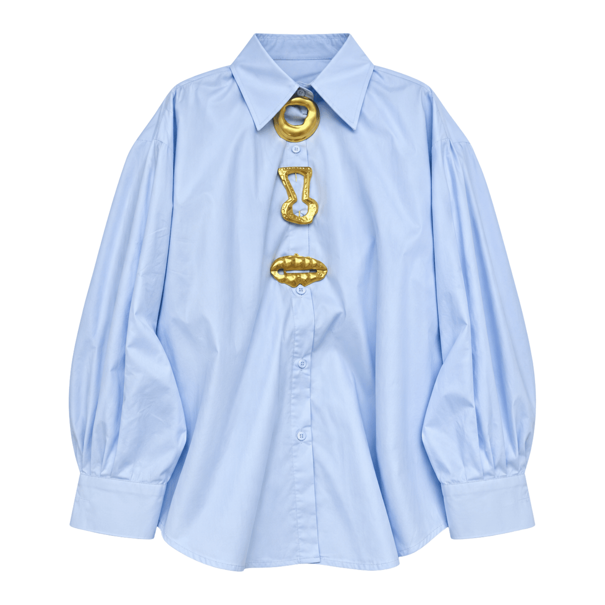 Oversize Damenbluse mit goldfarbenen Schmuckdetails - Fav Avenue
