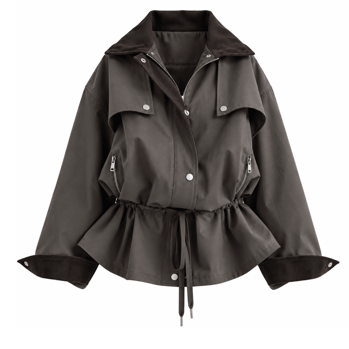 Oversize Trenchjacke mit Cordkragen - Fav Avenue
