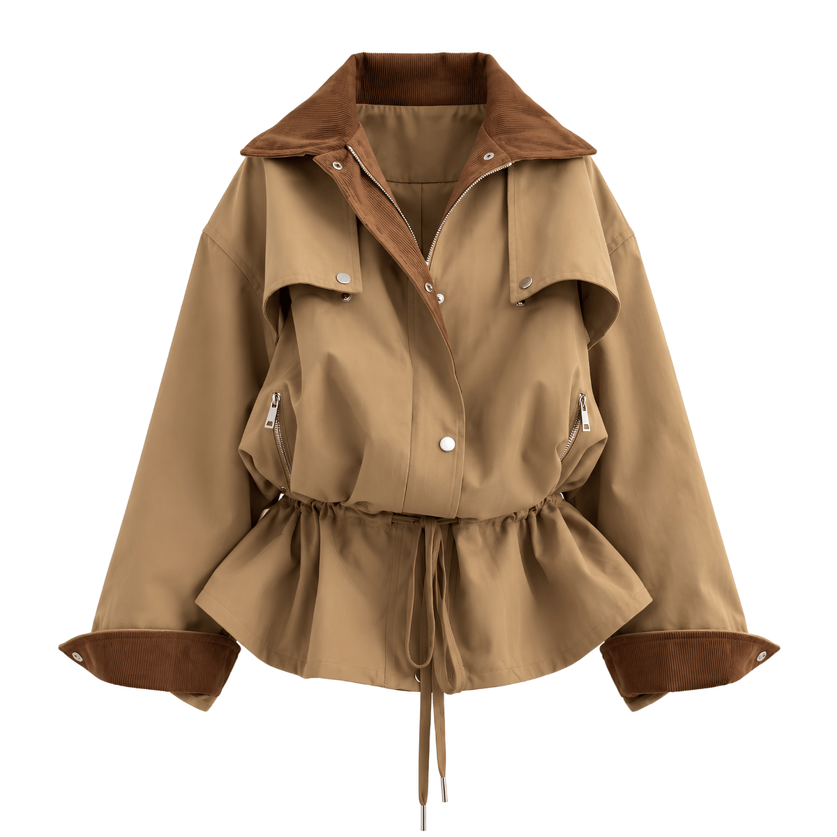 Oversize Trenchjacke mit Cordkragen - Fav Avenue